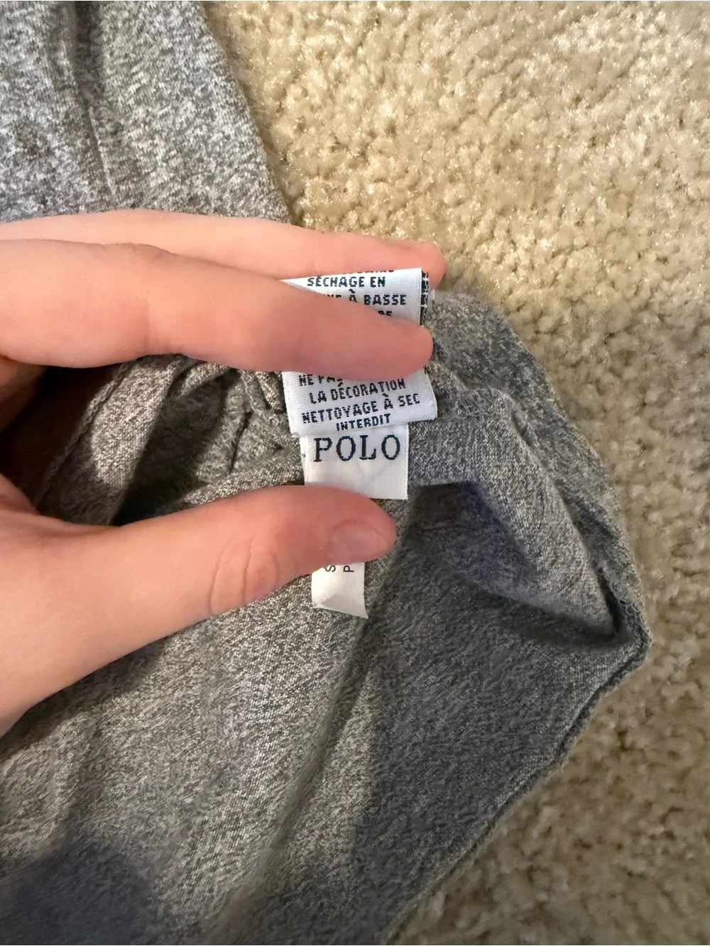 Polo Ralph Lauren Mens M grey long sleeve shirt: red logo casual comfort lounge